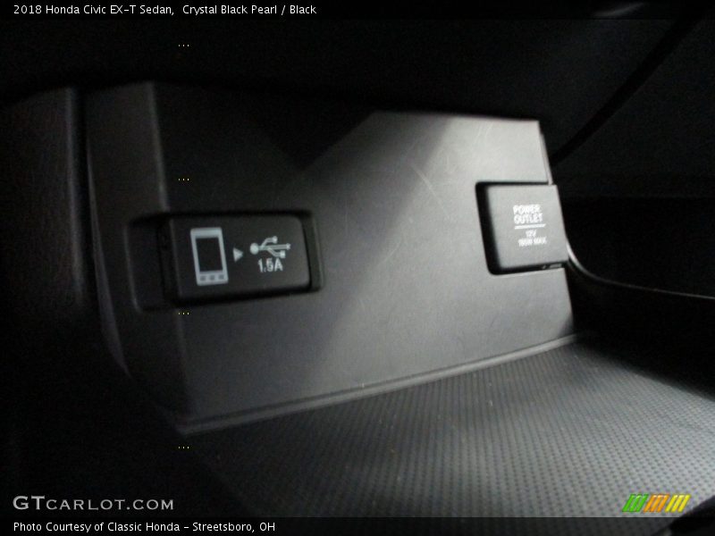 Crystal Black Pearl / Black 2018 Honda Civic EX-T Sedan