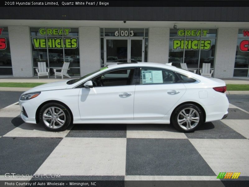 Quartz White Pearl / Beige 2018 Hyundai Sonata Limited