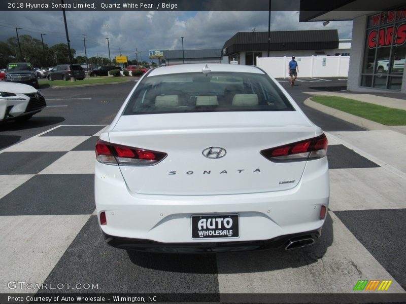 Quartz White Pearl / Beige 2018 Hyundai Sonata Limited