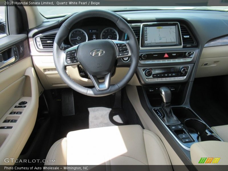 Quartz White Pearl / Beige 2018 Hyundai Sonata Limited
