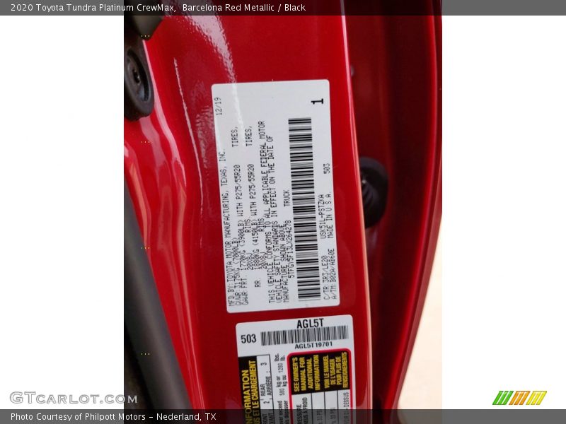 Barcelona Red Metallic / Black 2020 Toyota Tundra Platinum CrewMax