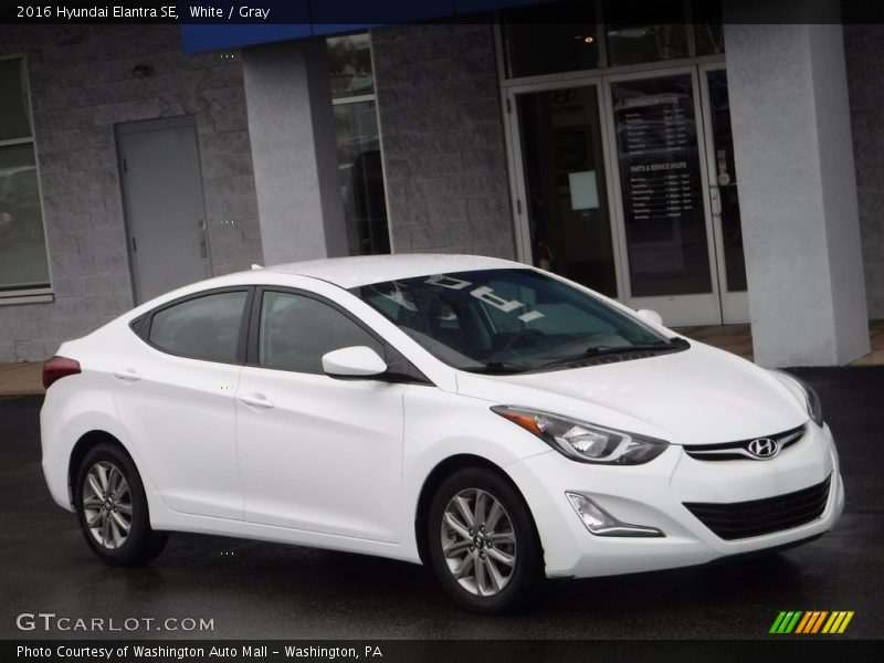 White / Gray 2016 Hyundai Elantra SE