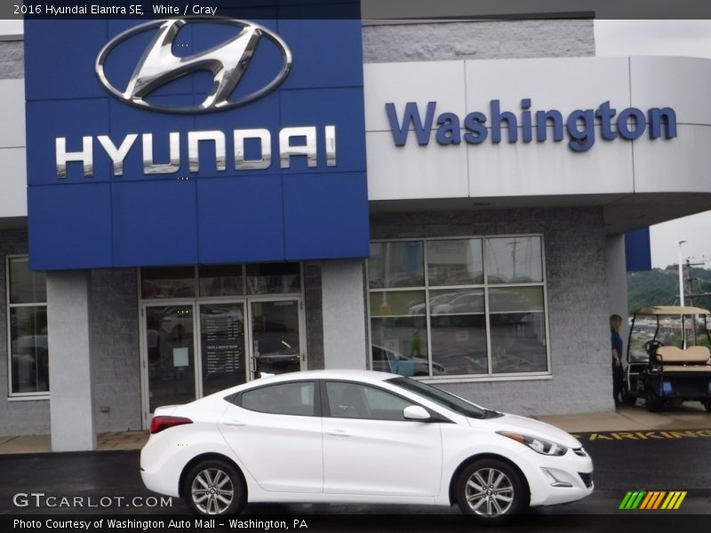 White / Gray 2016 Hyundai Elantra SE