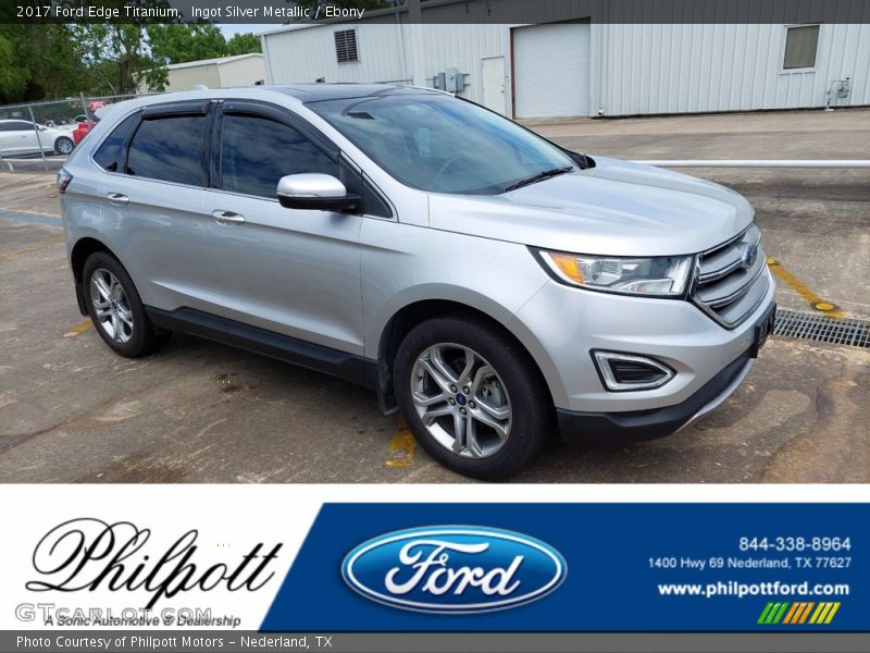 Ingot Silver Metallic / Ebony 2017 Ford Edge Titanium