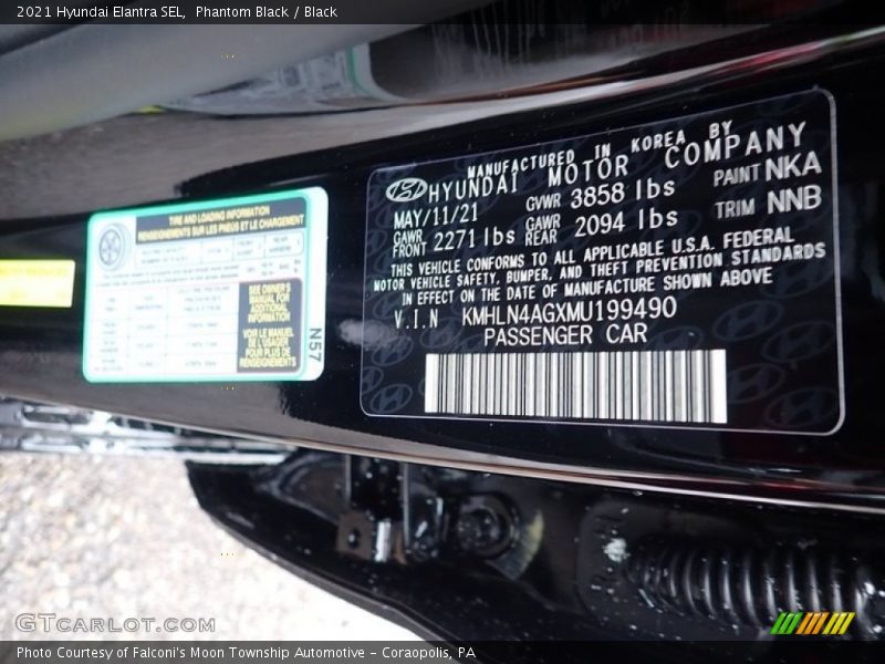 Phantom Black / Black 2021 Hyundai Elantra SEL