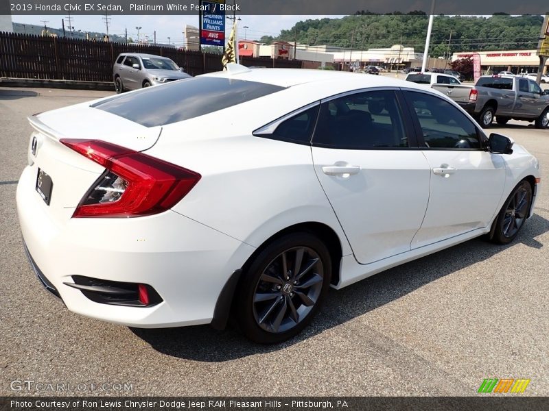 Platinum White Pearl / Black 2019 Honda Civic EX Sedan