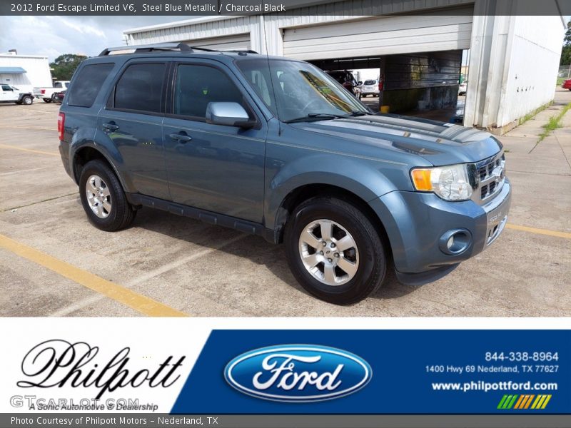 Steel Blue Metallic / Charcoal Black 2012 Ford Escape Limited V6