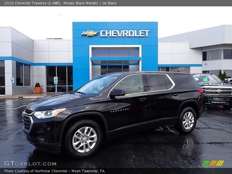 Mosaic Black Metallic / Jet Black 2019 Chevrolet Traverse LS AWD
