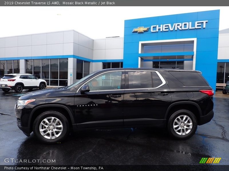 Mosaic Black Metallic / Jet Black 2019 Chevrolet Traverse LS AWD