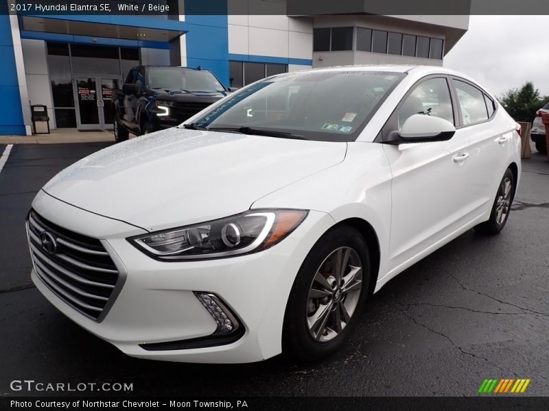 White / Beige 2017 Hyundai Elantra SE