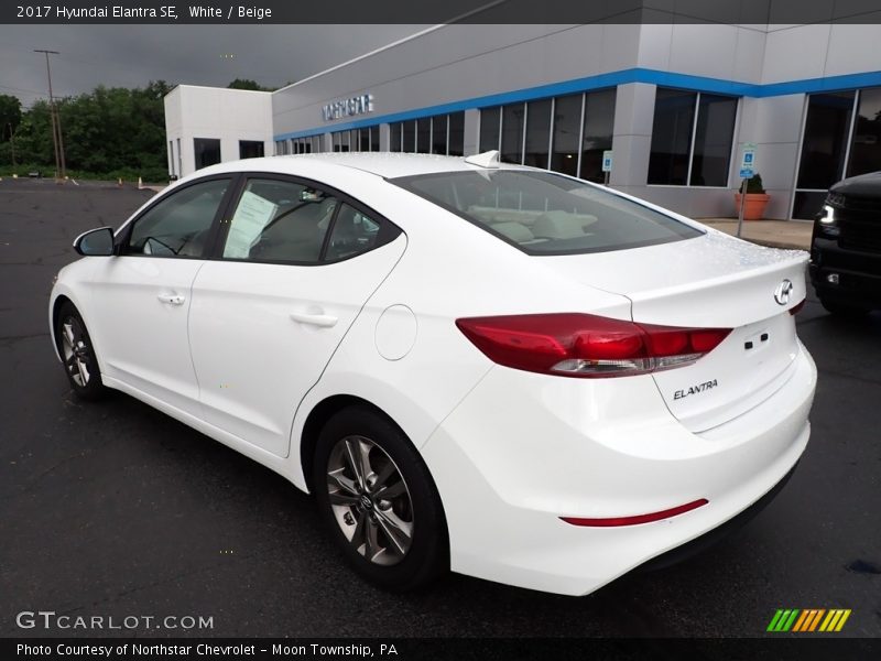 White / Beige 2017 Hyundai Elantra SE