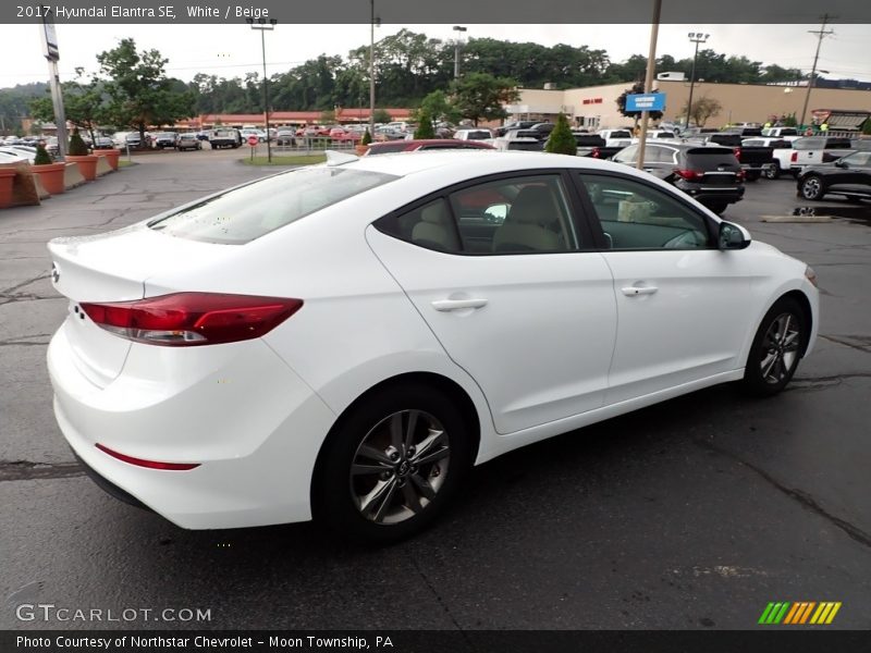 White / Beige 2017 Hyundai Elantra SE