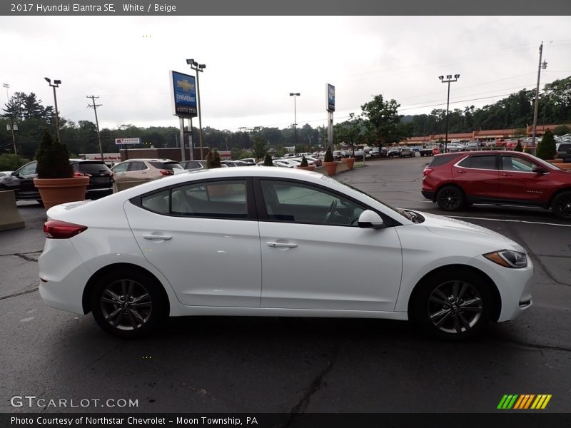 White / Beige 2017 Hyundai Elantra SE