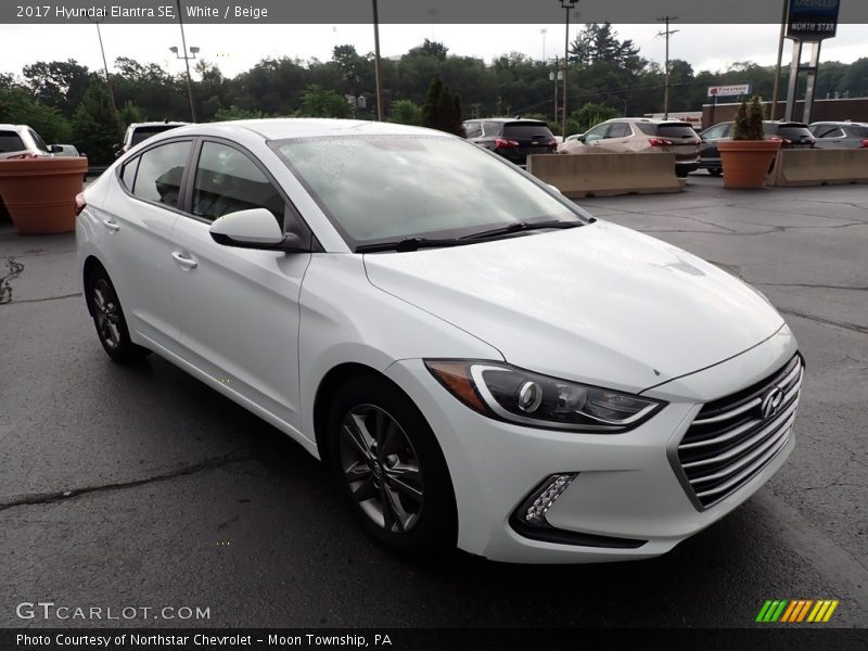 White / Beige 2017 Hyundai Elantra SE