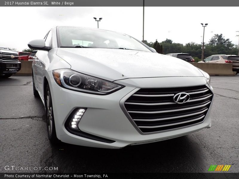 White / Beige 2017 Hyundai Elantra SE