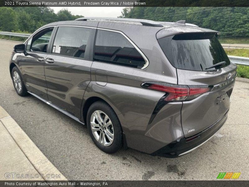 Predawn Gray Mica / Noble Brown 2021 Toyota Sienna Platinum AWD Hybrid