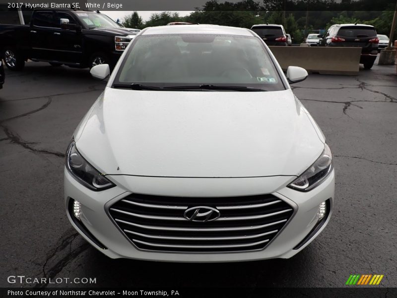White / Beige 2017 Hyundai Elantra SE