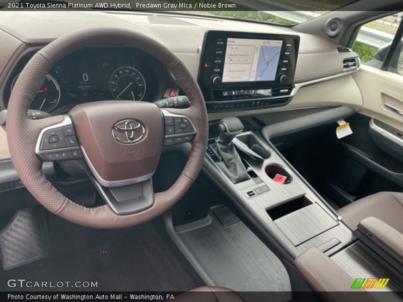 Predawn Gray Mica / Noble Brown 2021 Toyota Sienna Platinum AWD Hybrid