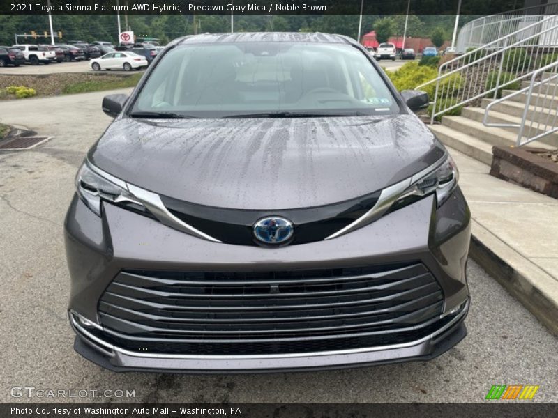 Predawn Gray Mica / Noble Brown 2021 Toyota Sienna Platinum AWD Hybrid