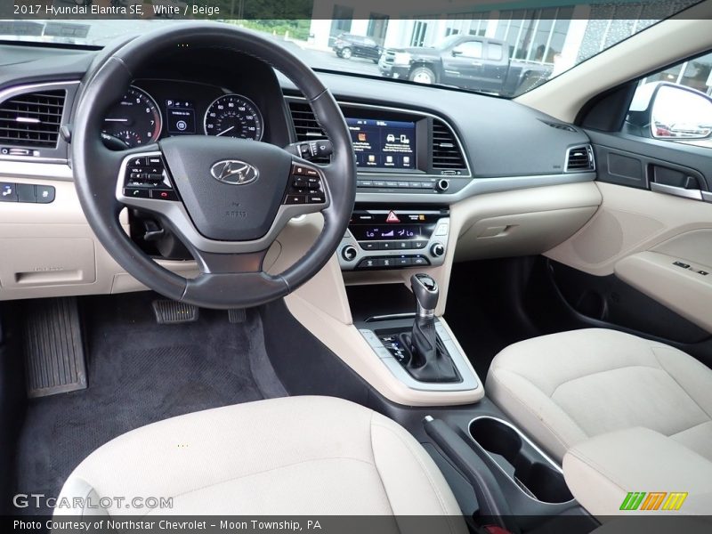 White / Beige 2017 Hyundai Elantra SE