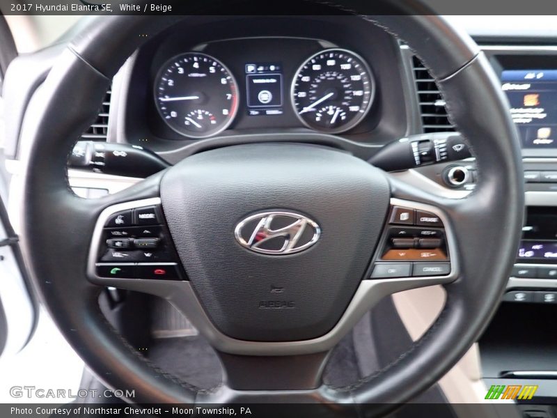 White / Beige 2017 Hyundai Elantra SE
