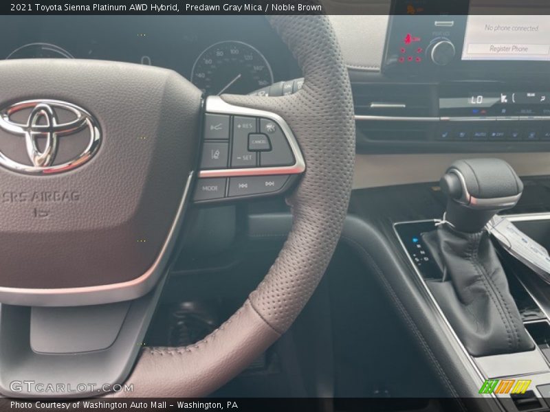 Predawn Gray Mica / Noble Brown 2021 Toyota Sienna Platinum AWD Hybrid