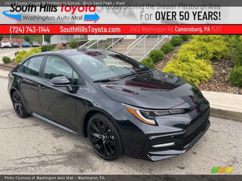 Black Sand Pearl / Black 2021 Toyota Corolla SE Nightshade Edition
