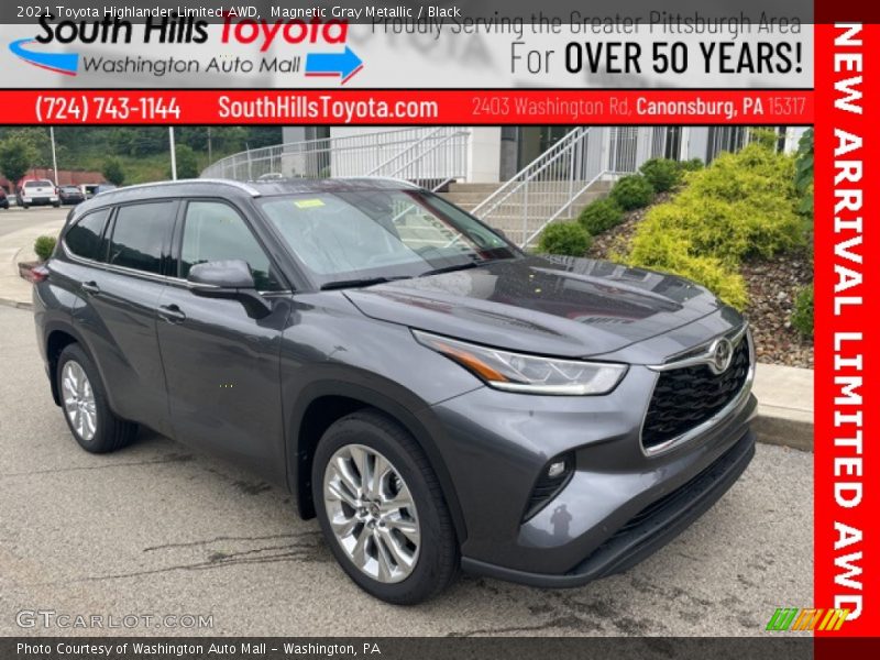 Magnetic Gray Metallic / Black 2021 Toyota Highlander Limited AWD