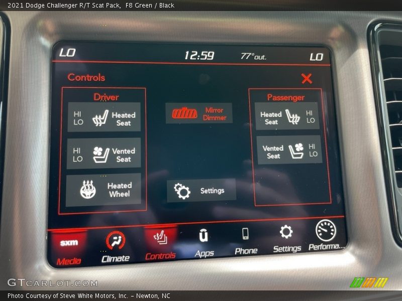 Controls of 2021 Challenger R/T Scat Pack