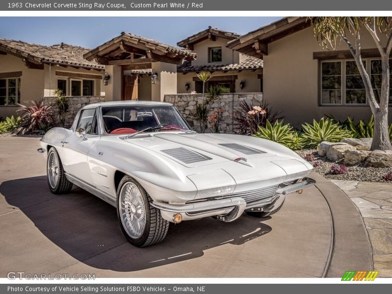 Custom Pearl White / Red 1963 Chevrolet Corvette Sting Ray Coupe