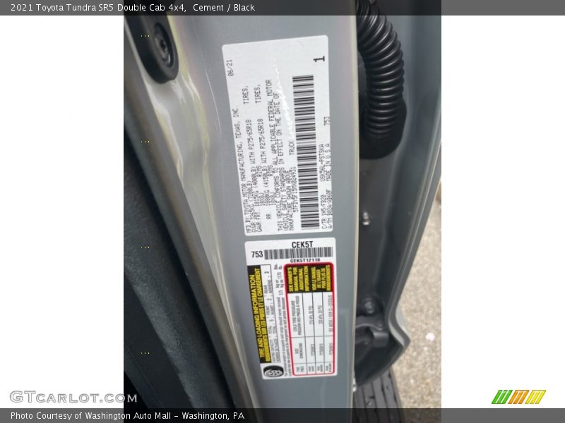 Cement / Black 2021 Toyota Tundra SR5 Double Cab 4x4