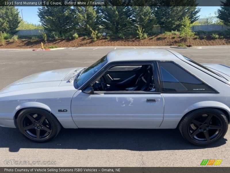 Oxford White / Titanium 1991 Ford Mustang LX 5.0 Coupe