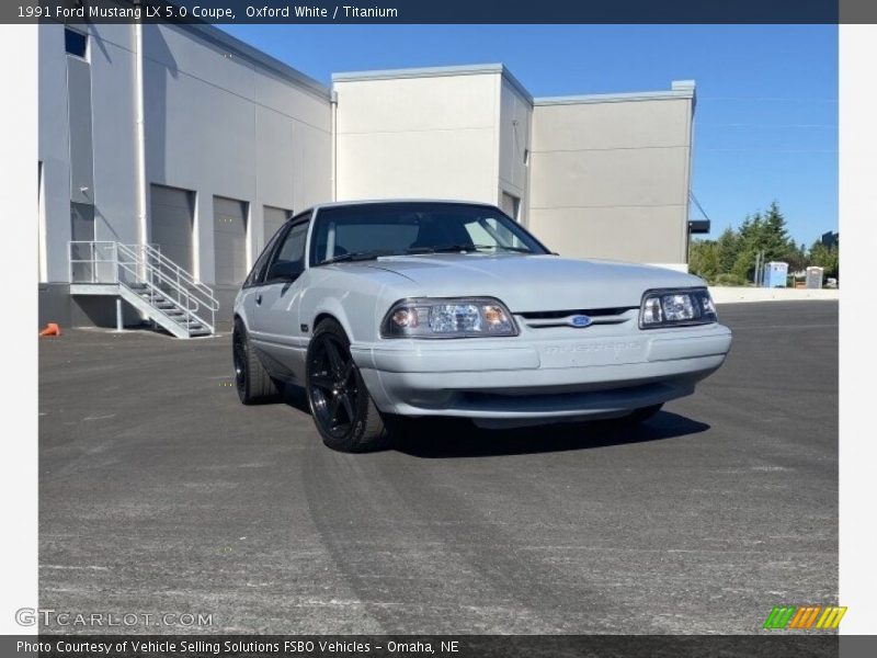 Oxford White / Titanium 1991 Ford Mustang LX 5.0 Coupe