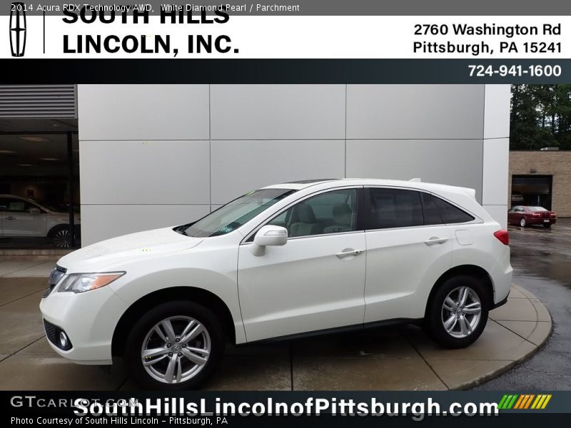 White Diamond Pearl / Parchment 2014 Acura RDX Technology AWD