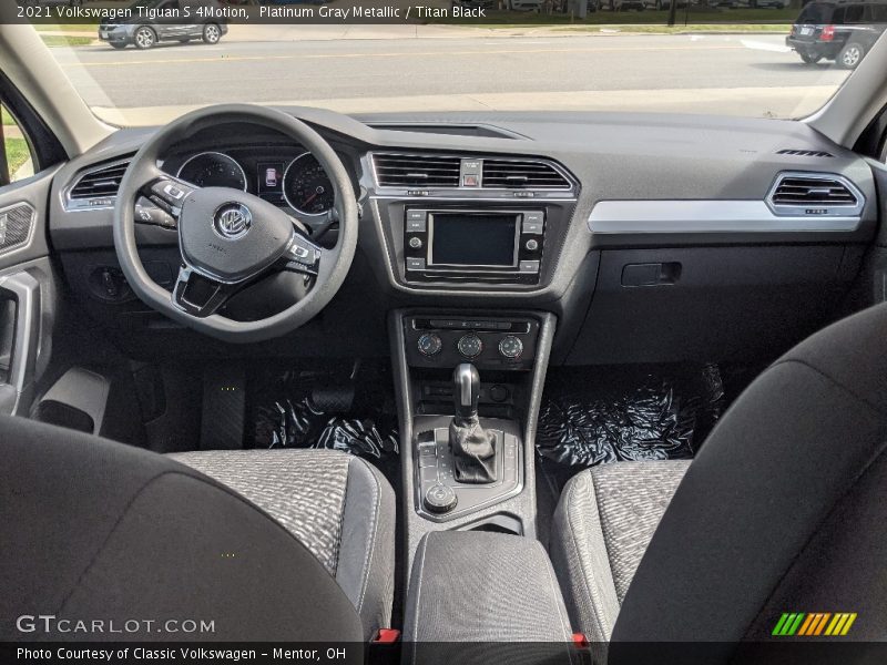 Platinum Gray Metallic / Titan Black 2021 Volkswagen Tiguan S 4Motion