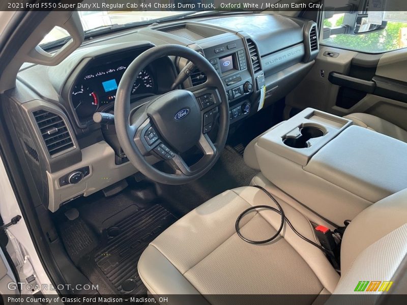  2021 F550 Super Duty XL Regular Cab 4x4 Chassis Dump Truck Medium Earth Gray Interior