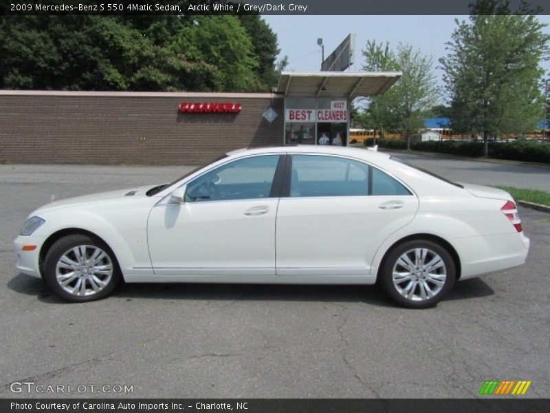 Arctic White / Grey/Dark Grey 2009 Mercedes-Benz S 550 4Matic Sedan