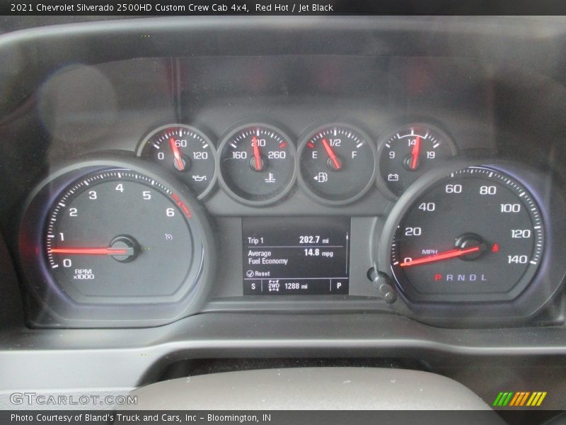 Red Hot / Jet Black 2021 Chevrolet Silverado 2500HD Custom Crew Cab 4x4