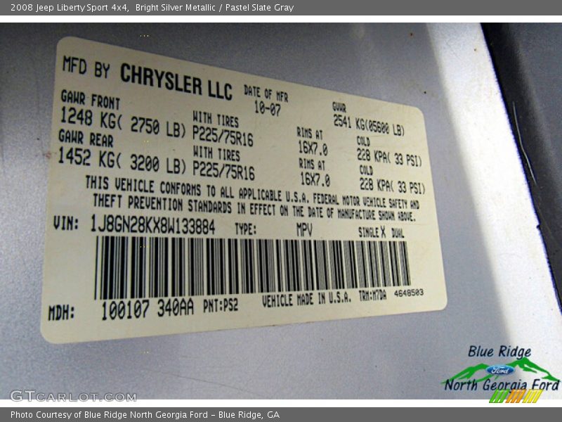 Bright Silver Metallic / Pastel Slate Gray 2008 Jeep Liberty Sport 4x4