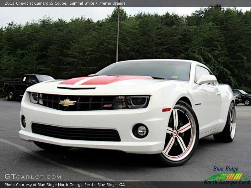 Summit White / Inferno Orange 2013 Chevrolet Camaro SS Coupe