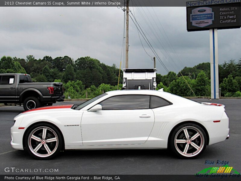 Summit White / Inferno Orange 2013 Chevrolet Camaro SS Coupe