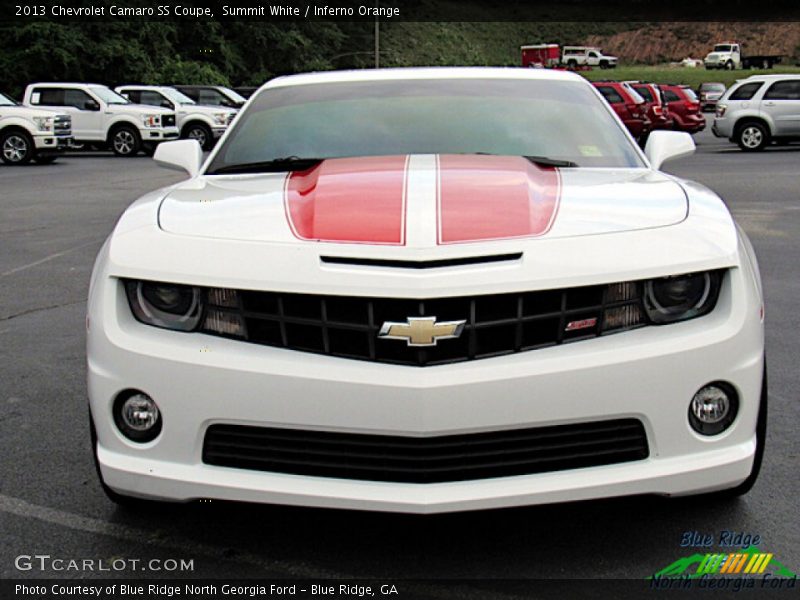 Summit White / Inferno Orange 2013 Chevrolet Camaro SS Coupe