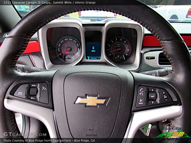 Summit White / Inferno Orange 2013 Chevrolet Camaro SS Coupe