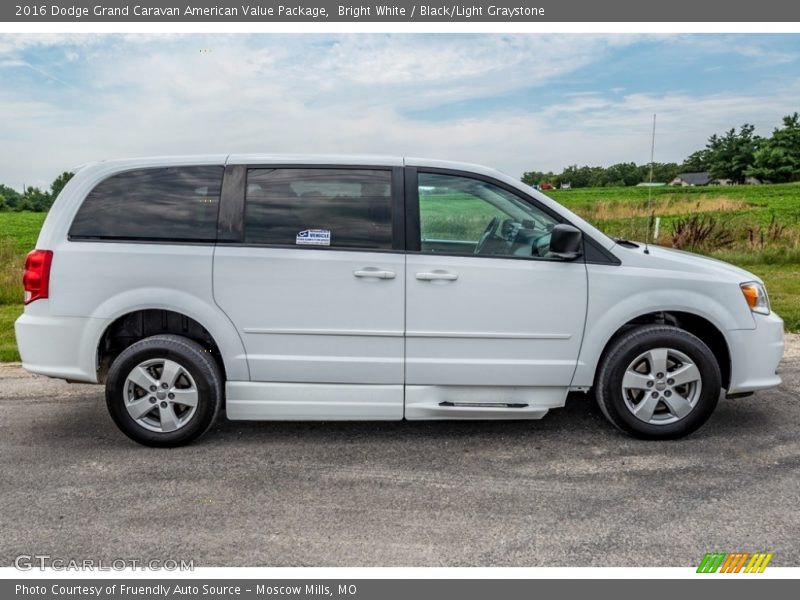 Bright White / Black/Light Graystone 2016 Dodge Grand Caravan American Value Package