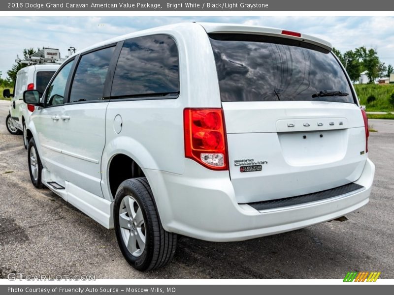 Bright White / Black/Light Graystone 2016 Dodge Grand Caravan American Value Package