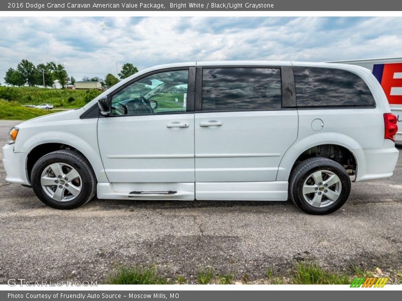Bright White / Black/Light Graystone 2016 Dodge Grand Caravan American Value Package
