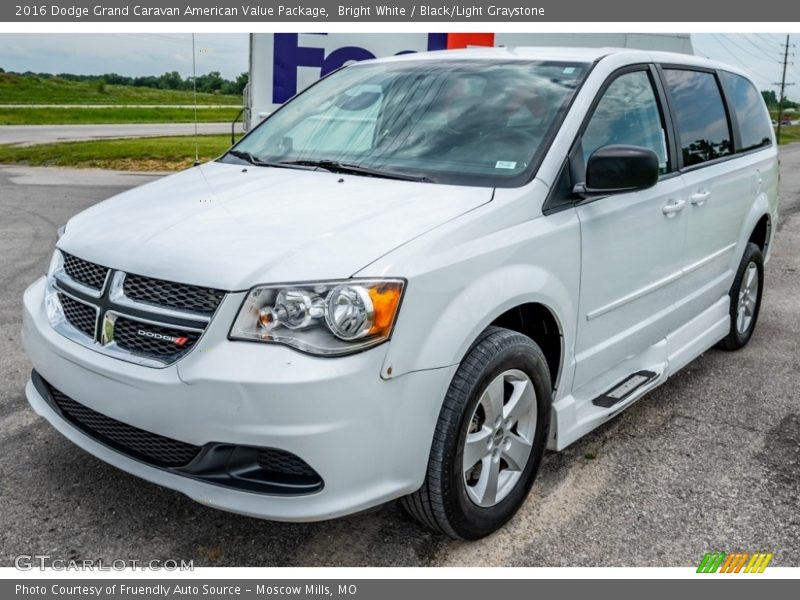 Bright White / Black/Light Graystone 2016 Dodge Grand Caravan American Value Package