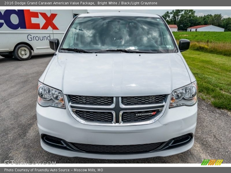 Bright White / Black/Light Graystone 2016 Dodge Grand Caravan American Value Package