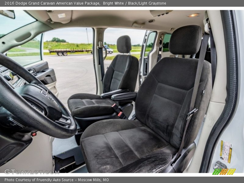 Bright White / Black/Light Graystone 2016 Dodge Grand Caravan American Value Package