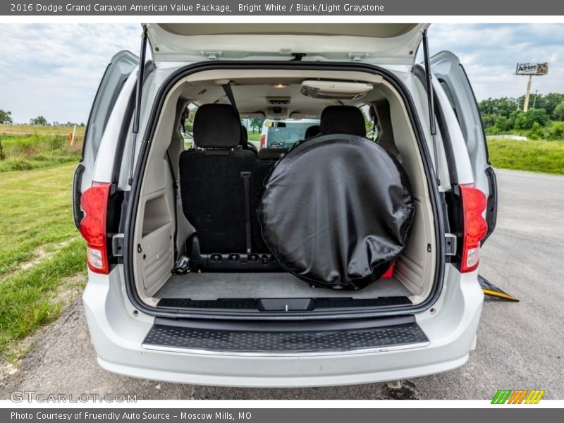Bright White / Black/Light Graystone 2016 Dodge Grand Caravan American Value Package